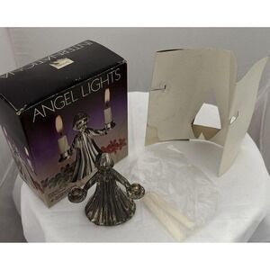 Vintage Angel Lights Silver Candle Holder International Silver Co. Made In Italy